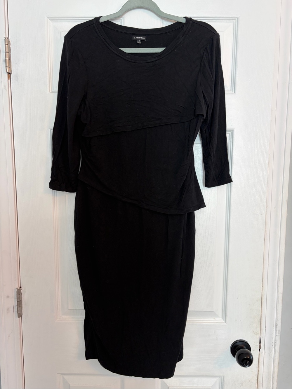 J. Peterman Tiered Black Dress Size 10